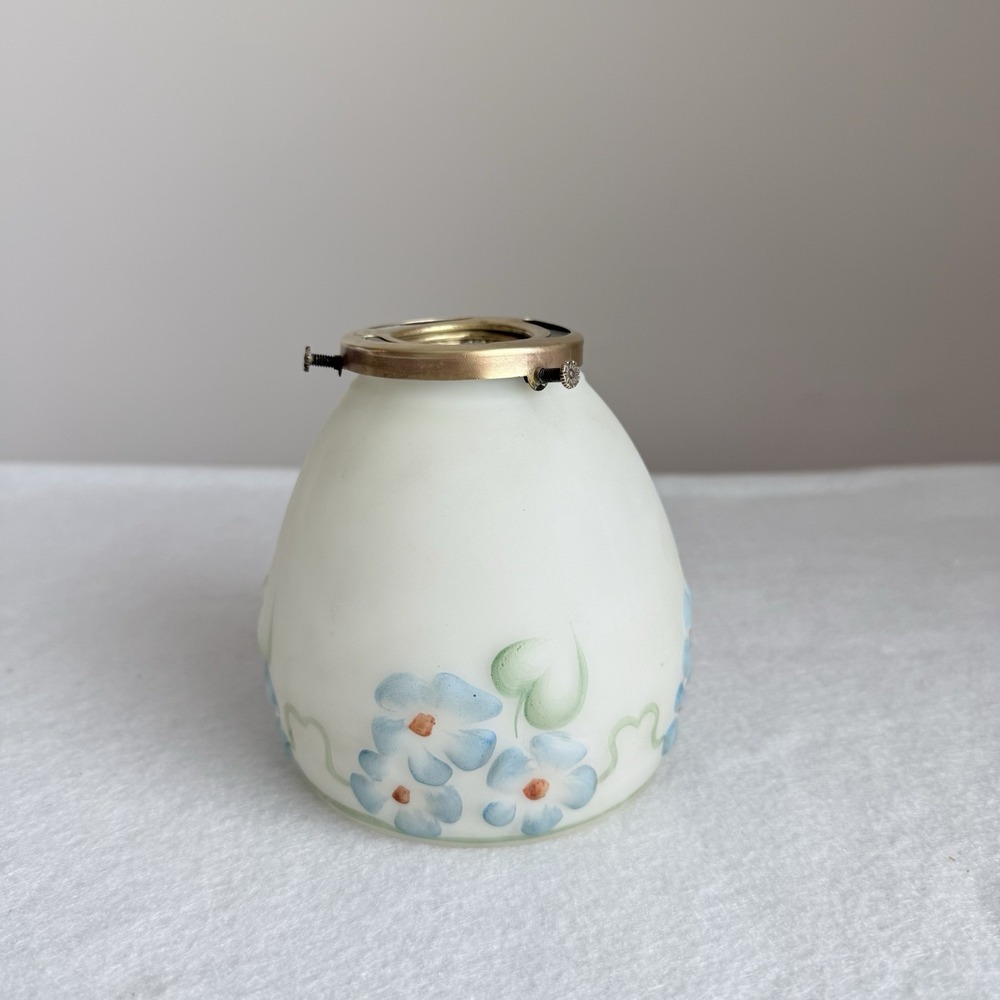 Vintage Hubbell Frosted Milk Glass Ceiling Light Shade